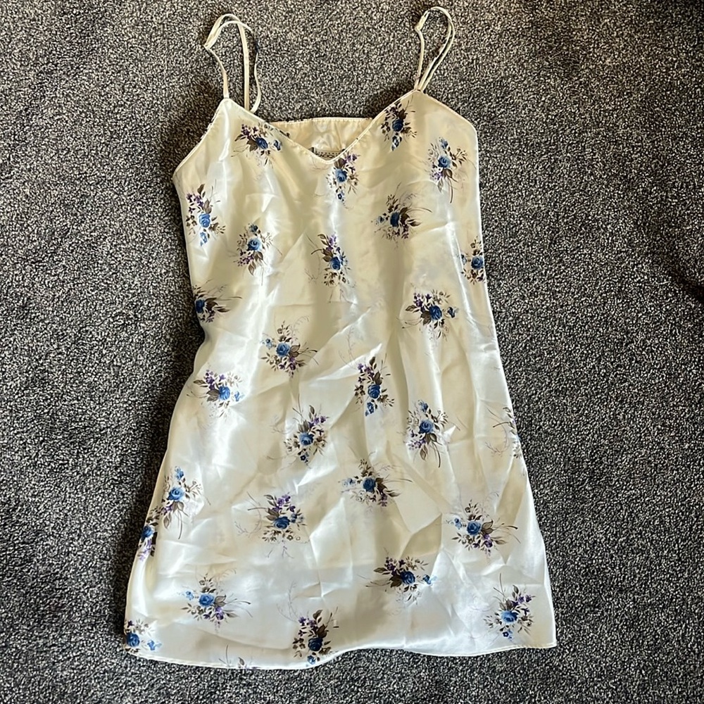 Satin floral slip dress